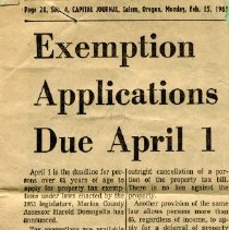 Property Tax Exemption for Effie Woodruff