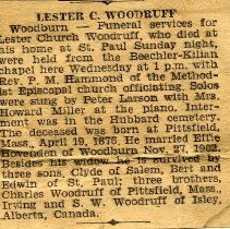 Obituarys for Hovenden/Woodruff Family Members