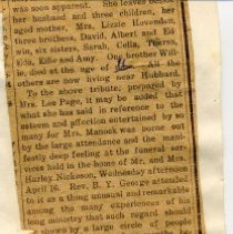 Obituarys for Hovenden/Woodruff Family Members