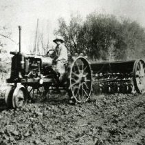 Fred Goffin with Seeder, 1938