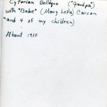 Mary Leila Carson and Cyprian Bellique with his Grandchildren