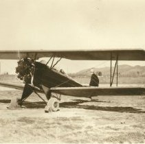 Fred Lencioni's Plane(?) on field, March 1935
