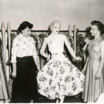 Sharon Smith and Mrs. Eugene Giovannoni Preparing for YLI Fashion Show