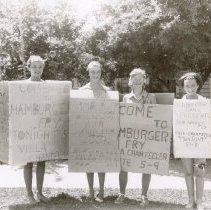 Rainbow Girls Advertise Hamburger Fry