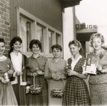 Rainbow Girls Sell Easter Lilies for Society for Crippled Children and Adults