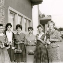 Rainbow Girls Sell Easter Lilies for Society for Crippled Children and Adults