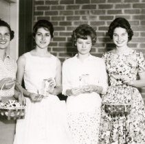 Rainbow Girls Sell Easter Lilies for Society for Crippled Children and Adults