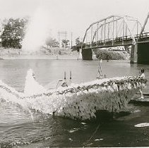 Boat Float from Parade About to be Launched