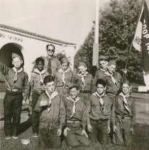 Boy Scouts in Front of Healdsburg Elementary School