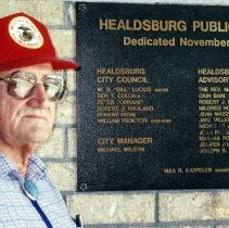 Healdsburg Public Library Plaque and Bill Lucius