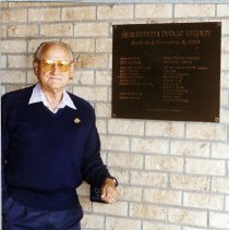 Healdsburg Public Library Plaque and Bill Lucius