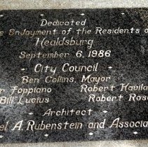 Healdsburg Plaza Gazebo Plaque