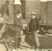 Will Livernash &  man at train