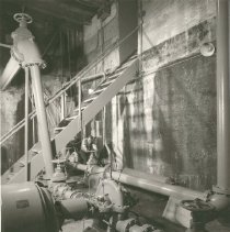 Pump Pit, Corporation Yard, Lewis Taylor at Valve, 1967