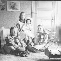 Three Girls with Dolls have Tea Party, No date