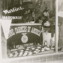 Healdsburg Chapter FFA Members Place Window Display for National FFA Week