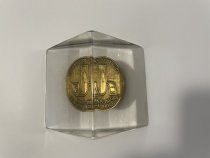 Glass paperweight commemorating the 75th anniversary of Jewish Hospital