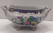 Tureen, ironstone, polychrome, part of set