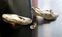 Wedding shoes worn by Mrs. Murray Pegram