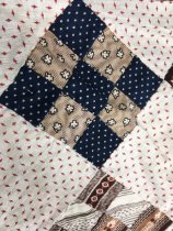 9 patch quilt top with squash blossoms