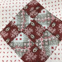 9 patch quilt top with squash blossoms