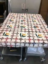 9 patch quilt top with squash blossoms