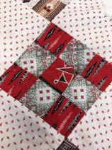 9 patch quilt top with squash blossoms