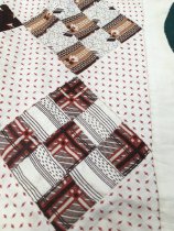 9 patch quilt top with squash blossoms