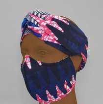 African Print Mask and Turban headband