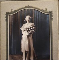 Woman in dress with flowers