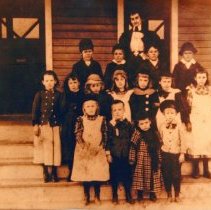 Students in front of Chevy Chase's First Public School, circa 1900 (1000.11
