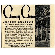 Display Advertisement, Chevy Chase Junior College