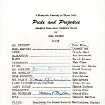 Program for "Pride and Prejudice"