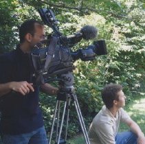 Photo of the VideoArt crew filming the documentary "Chevy Chase, Maryland: A Streetcar to Home"