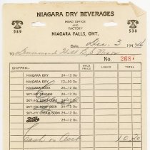 Invoice - Niagara Dry Beverages