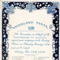 Invitations, Bachelors' Party, Quincy House, Dec. 31, [1846]