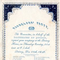 Invitations, Bachelors' Party, Quincy House, Dec. 31, [1846]