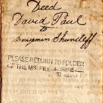 Land Grant Patent to David Paul; Deed of David Paul to Benjamin Shurtleff