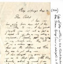 Letter, Mrs. Robert Gardner to husband