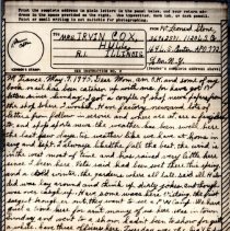 Leonard Stone to Mrs. Irvin Cox