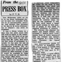 Veterans testimonial dinner for Harvey Lown