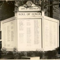 Lions Club WWII Roll of Honor in front of Town Hall