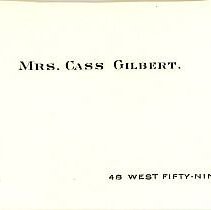 Mrs. Cass Gilbert calling card