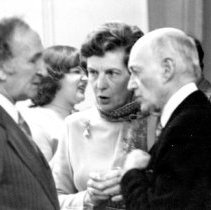 Louise and Dan McKeaon (r) with Selectman, Ray Fox