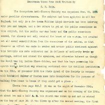 Memoranda by S. M. Main