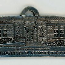 Pewter Ornament of Ridgefield Library, 1993