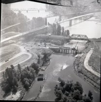 Harry Morgan bridge construction, mouth of Coweeman