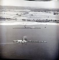 Columbia River dock and dredge just north of Austin Point