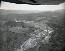 Mayfield Dam and Lake, looking east to Mt. Rainier