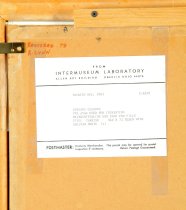 Restoration information on back of painting